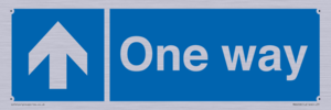 One way with up directional arrow